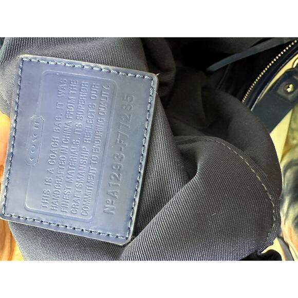 Coach Kyra White Green Blue Logo Printed Dual Top Handle Large Tote Bag - Picture 12 of 12